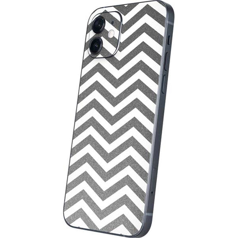 Silver Chevron iPhone 12 Skin