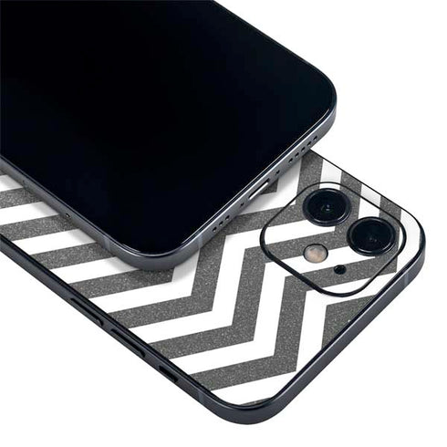 Silver Chevron iPhone 12 Skin