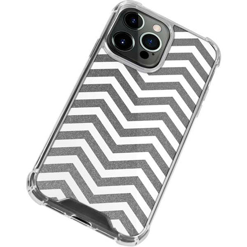Silver Chevron iPhone 13 Pro Clear Case