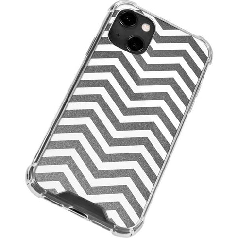 Silver Chevron iPhone 14 Clear Case