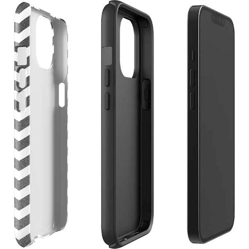 Silver Chevron iPhone 15 Plus Impact Case