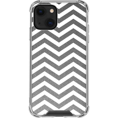 Silver Chevron iPhone 14 Plus Clear Case