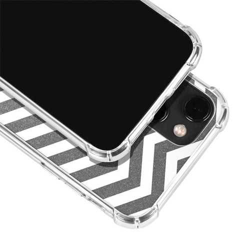 Silver Chevron iPhone 14 Plus Clear Case