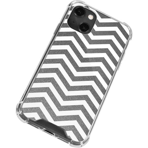 Silver Chevron iPhone 14 Plus Clear Case