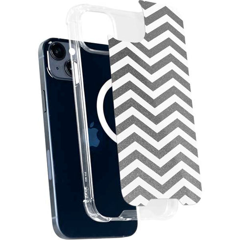 Silver Chevron iPhone 14 Plus MagSafe Case