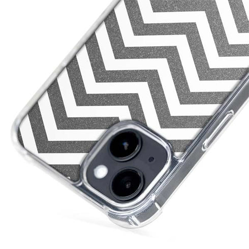 Silver Chevron iPhone 15 Plus MagSafe Case