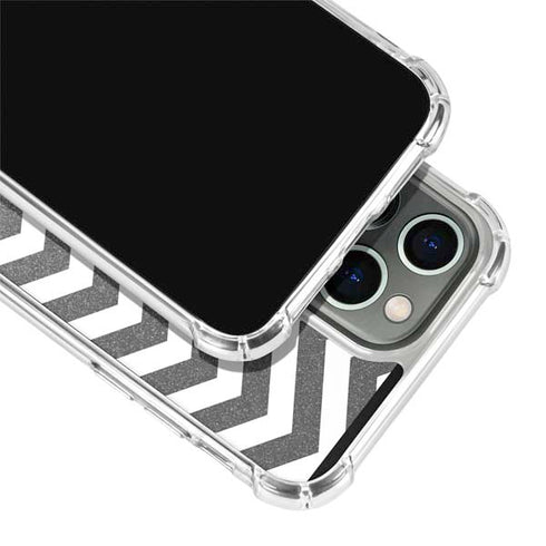 Silver Chevron iPhone 14 Pro Clear Case