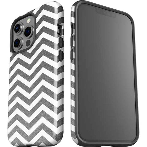 Silver Chevron iPhone 14 Pro Impact Case