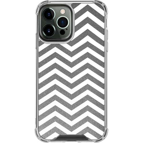 Silver Chevron iPhone 14 Pro Max Clear Case