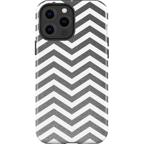 Silver Chevron iPhone 15 Pro Max Impact Case