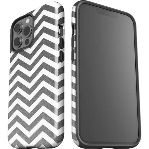 Silver Chevron iPhone 15 Pro Max Impact Case