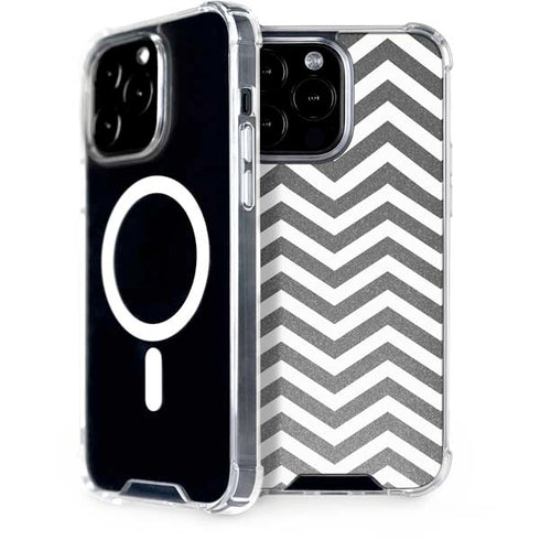 Silver Chevron iPhone 14 Pro Max MagSafe Case