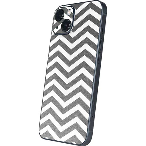 Silver Chevron iPhone 15 Skin
