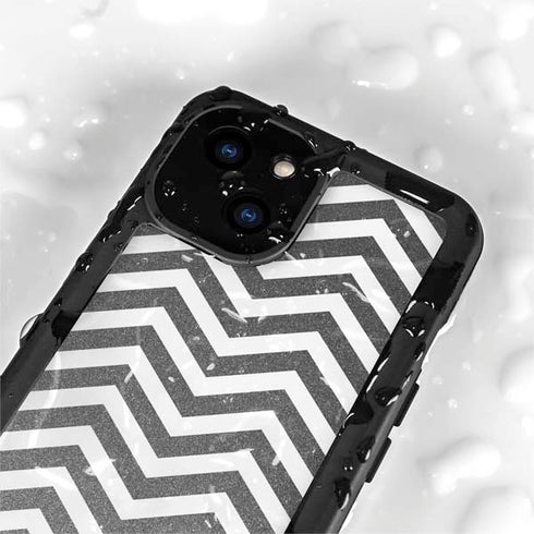 Silver Chevron iPhone 15 Waterproof Case