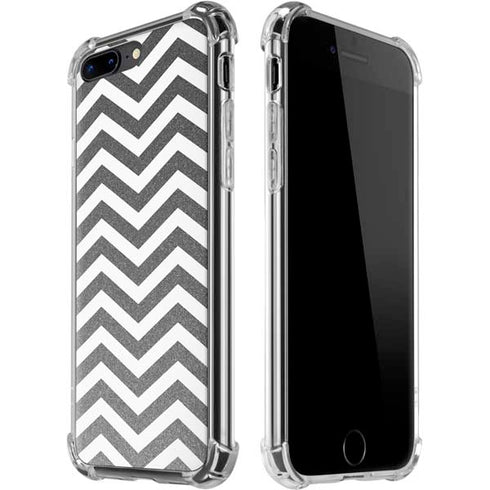 Silver Chevron iPhone 7/8 Plus Clear Case