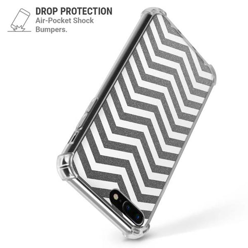 Silver Chevron iPhone 7/8 Plus Clear Case