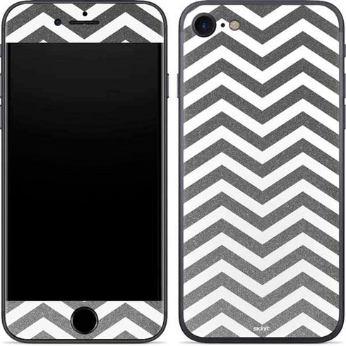 Silver Chevron iPhone 8 Skin