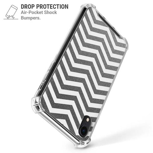 Silver Chevron iPhone XR Clear Case