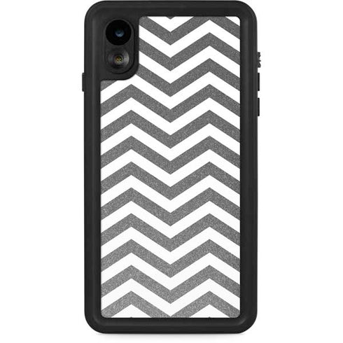 Silver Chevron iPhone XR Waterproof Case