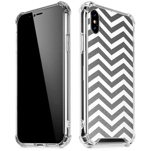 Silver Chevron iPhone XS Max Clear Case