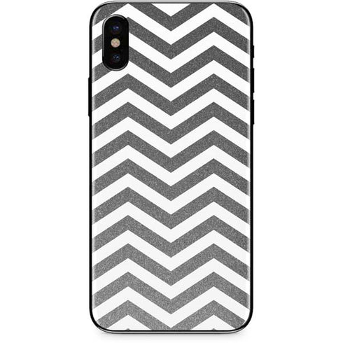 Silver Chevron iPhone XS Skin