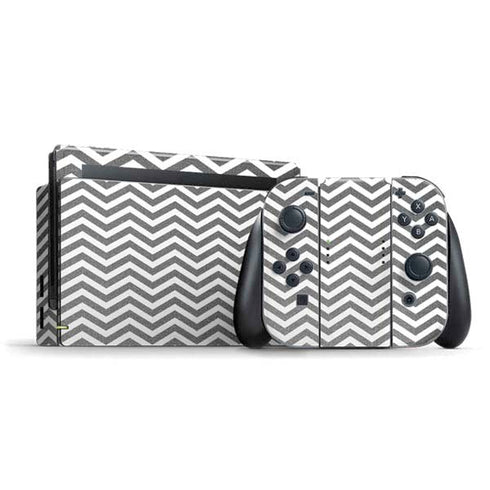 Silver Chevron Nintendo Switch Bundle Skin