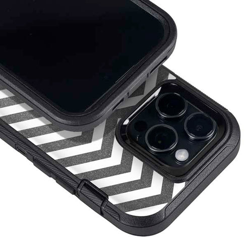 Silver Chevron Otterbox Defender iPhone Skin