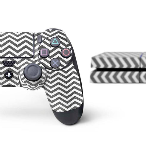Silver Chevron PS4 Console and Controller Bundle Skin