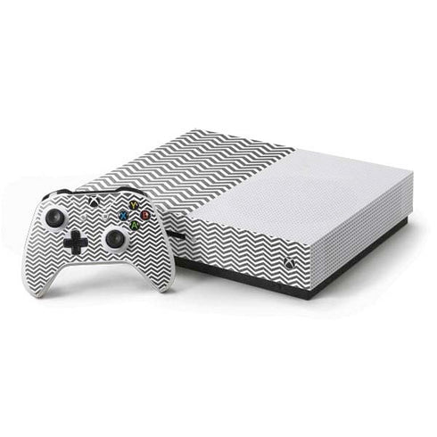 Silver Chevron Xbox One S Console and Controller Bundle Skin