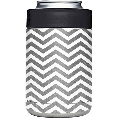 Silver Chevron Yeti Colster Can Insulator Skin
