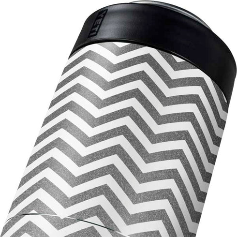 Silver Chevron Yeti Colster Can Insulator Skin