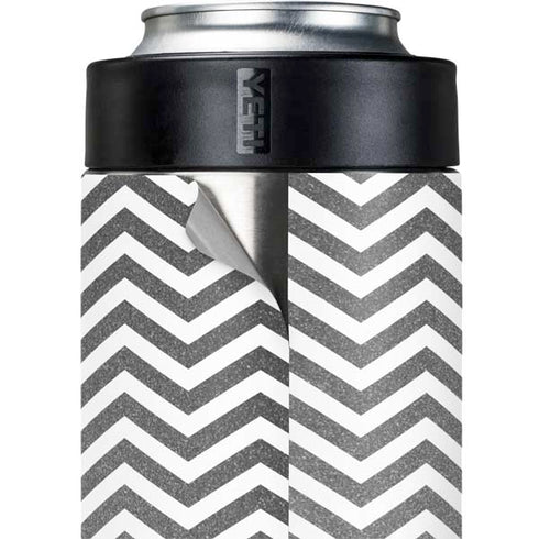 Silver Chevron Yeti Colster Can Insulator Skin