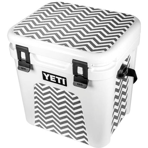 Silver Chevron YETI Roadie 24 Hard Cooler Skin