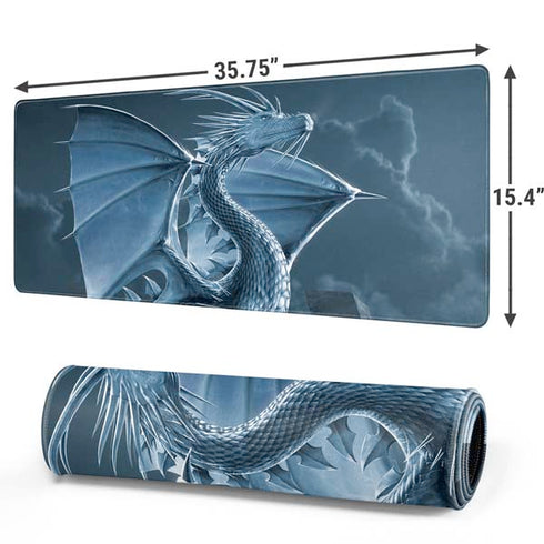 Silver Dragon by Vincent Hie Gaming Mouse Pad