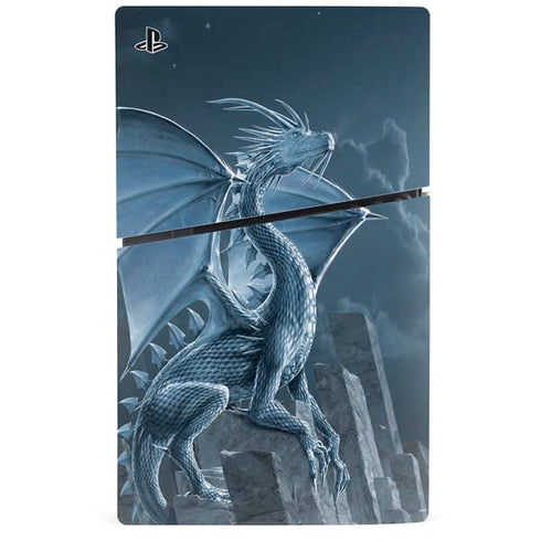 Silver Dragon by Vincent Hie PS5 Slim Digital Edition Bundle Skin