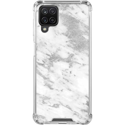 Silver Marble Galaxy A12 Clear Case