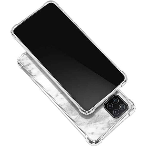 Silver Marble Galaxy A12 Clear Case