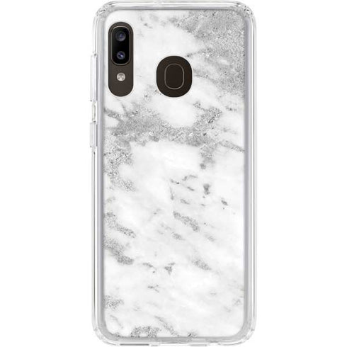 Silver Marble Galaxy A20 Clear Case