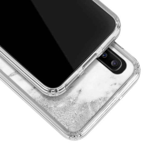 Silver Marble Galaxy A20 Clear Case