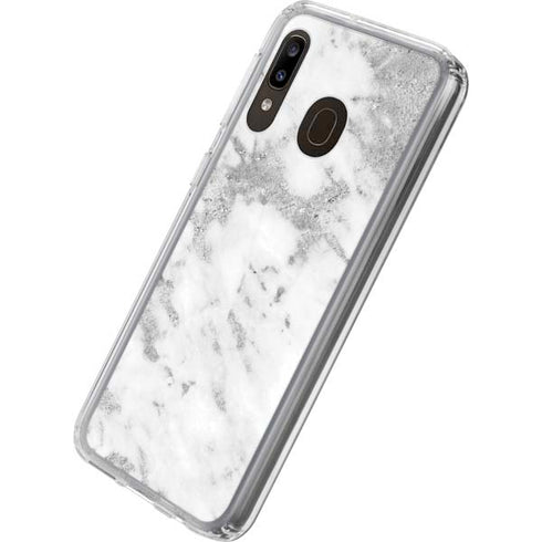 Silver Marble Galaxy A20 Clear Case