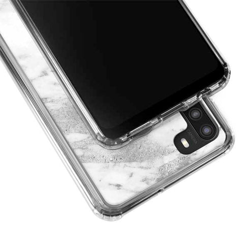 Silver Marble Galaxy A21 Clear Case