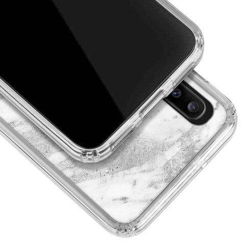 Silver Marble Galaxy A30 Clear Case