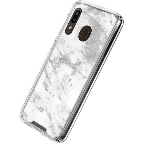 Silver Marble Galaxy A30 Clear Case