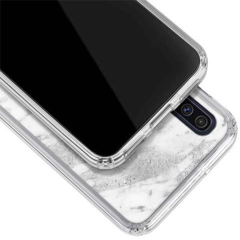Silver Marble Galaxy A50 Clear Case