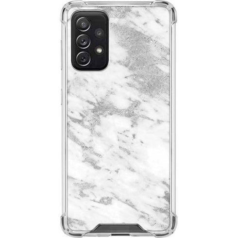 Silver Marble Galaxy A72 5G Clear Case