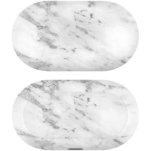 Silver Marble Galaxy Buds Plus Skin