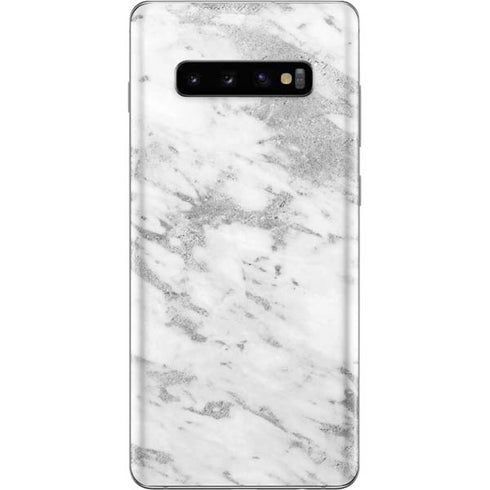 Silver Marble Galaxy S10 Plus Skin
