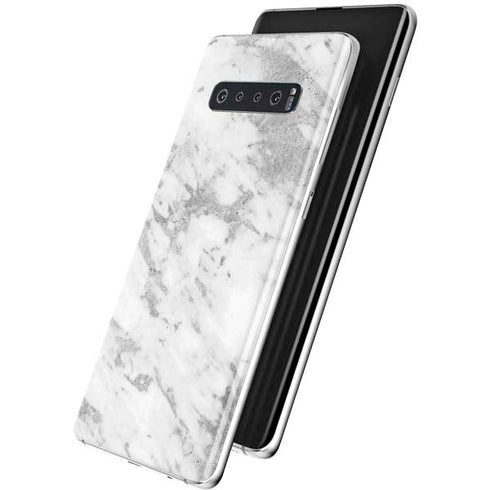 Silver Marble Galaxy S10 Skin