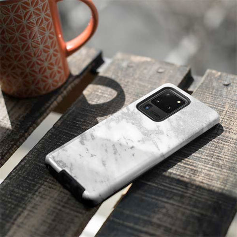Silver Marble Galaxy S20 Ultra 5G Pro Case