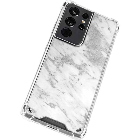 Silver Marble Galaxy S21 Ultra 5G Clear Case